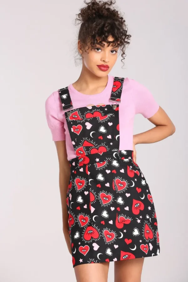 Hell Bunny Dresses | Dresses>Kate Heart Pinafore Dress Black