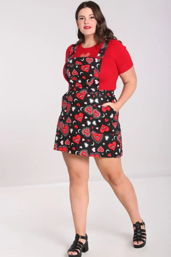 Hell Bunny Dresses | Dresses>Kate Heart Pinafore Dress Black