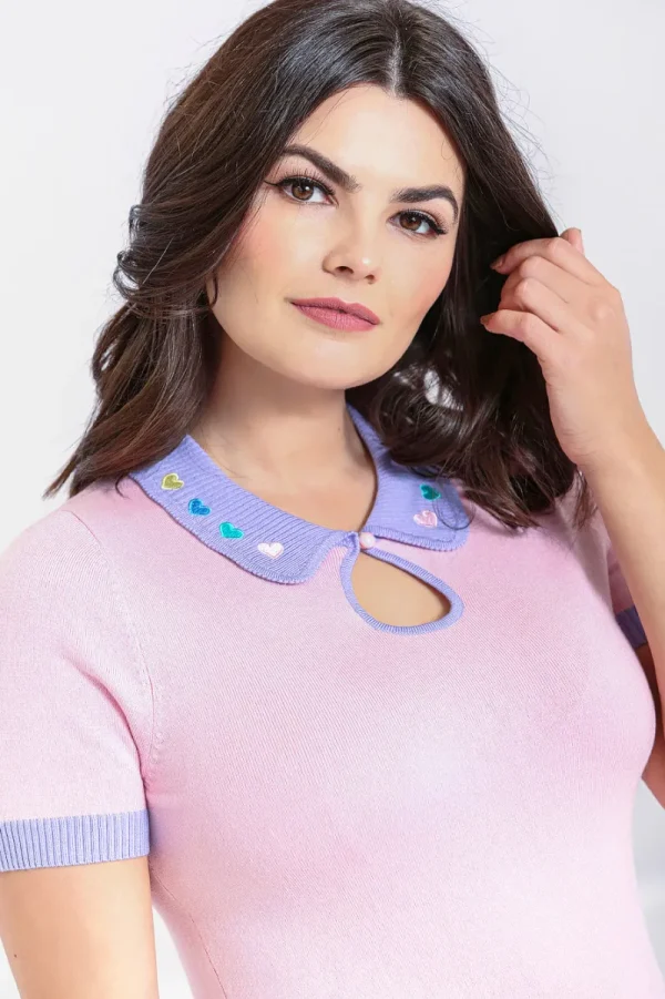 Hell Bunny Tops | Knitwear>Lollie Top Pink