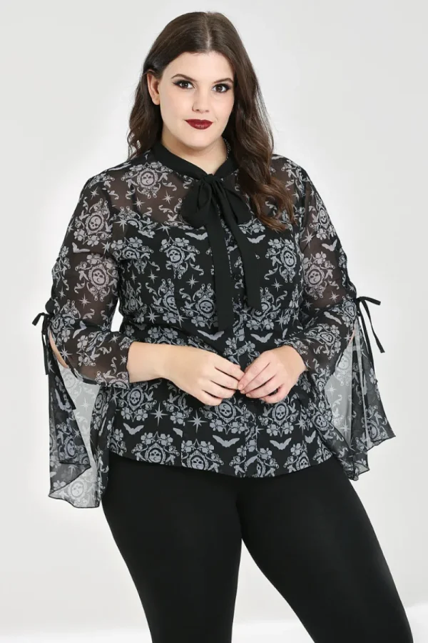 Hell Bunny Tops | Blouses>Lost Whispers Blouse Black