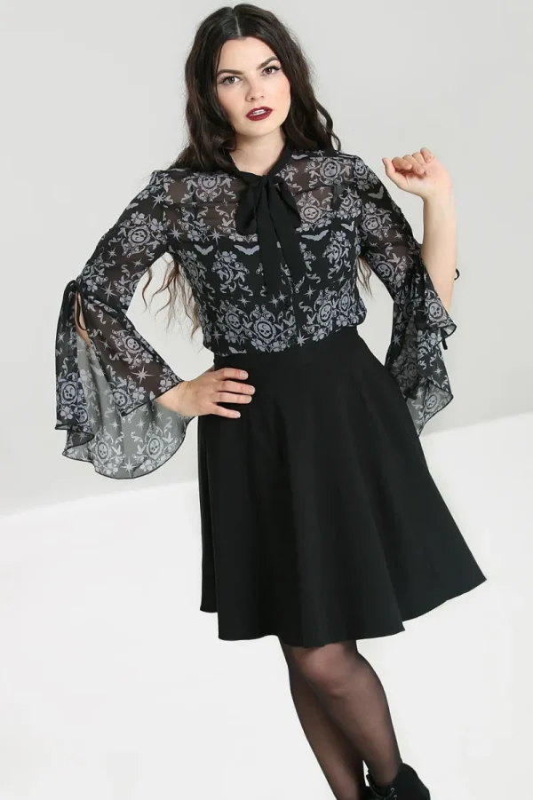 Hell Bunny Tops | Blouses>Lost Whispers Blouse Black