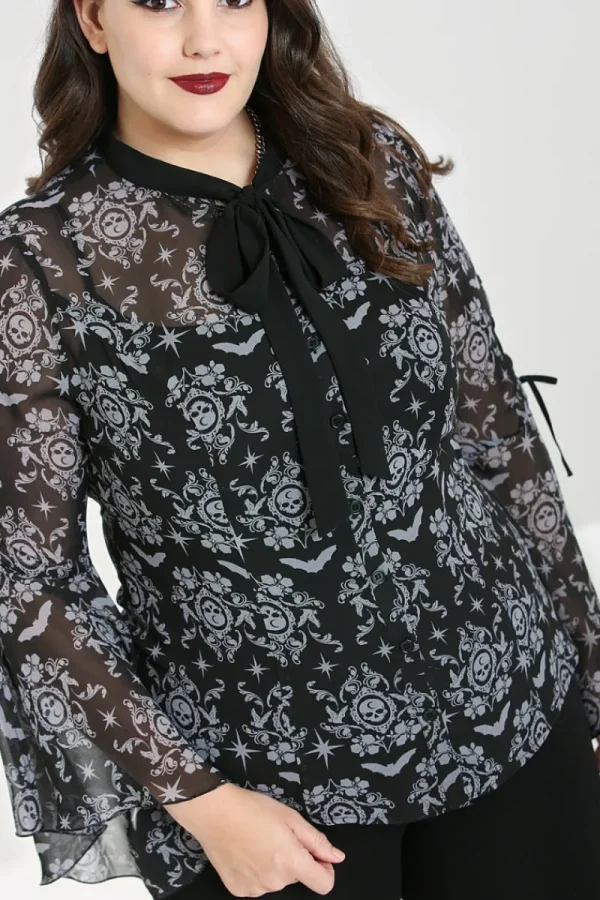 Hell Bunny Tops | Blouses>Lost Whispers Blouse Black