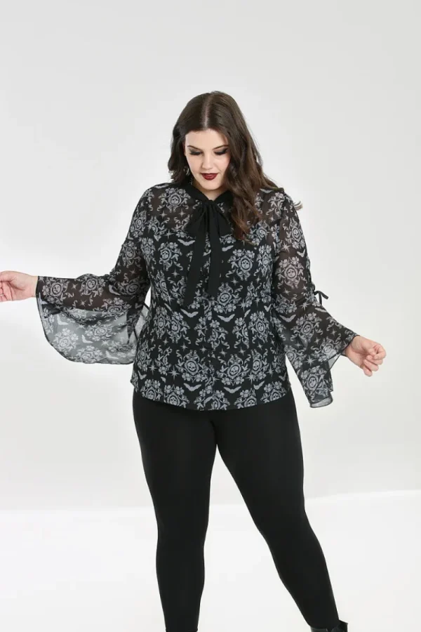 Hell Bunny Tops | Blouses>Lost Whispers Blouse Black