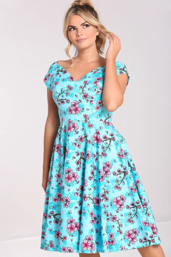 Hell Bunny Dresses With Pockets | Vintage Dresses>Louella Dress Aqua