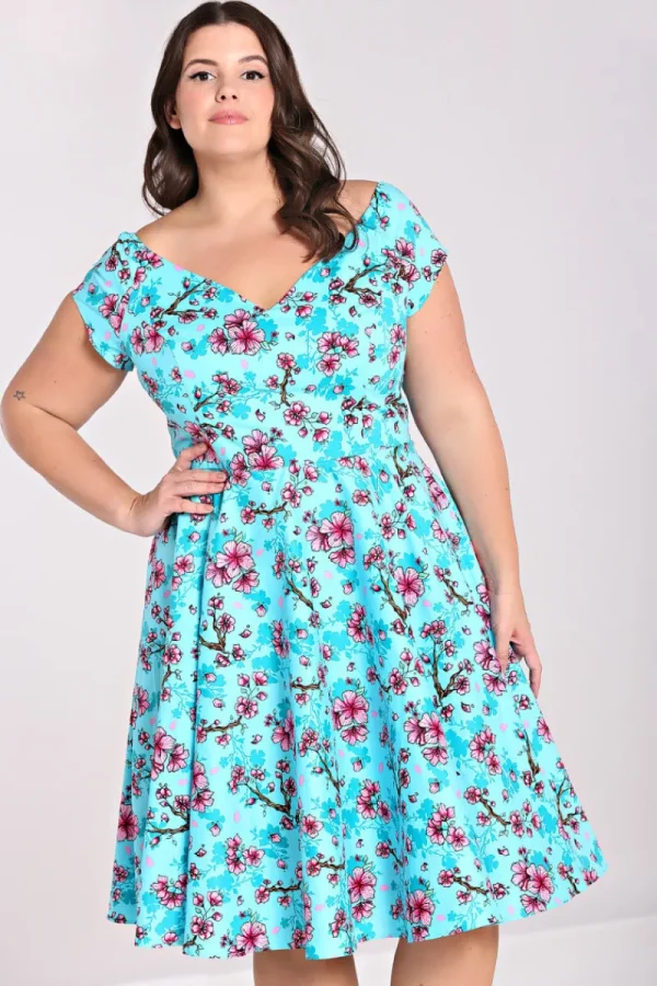 Hell Bunny Dresses With Pockets | Vintage Dresses>Louella Dress Aqua