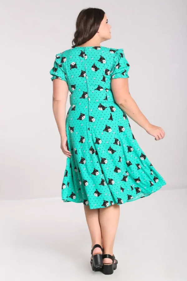 Hell Bunny Dresses | Midi Dresses>Love Cats Midi Dress Green