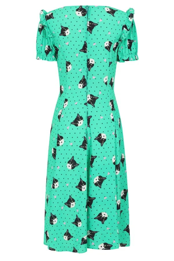 Hell Bunny Dresses | Midi Dresses>Love Cats Midi Dress Green