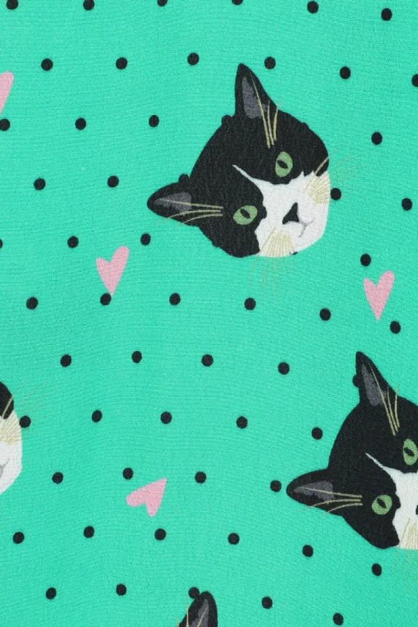 Hell Bunny Dresses | Midi Dresses>Love Cats Midi Dress Green