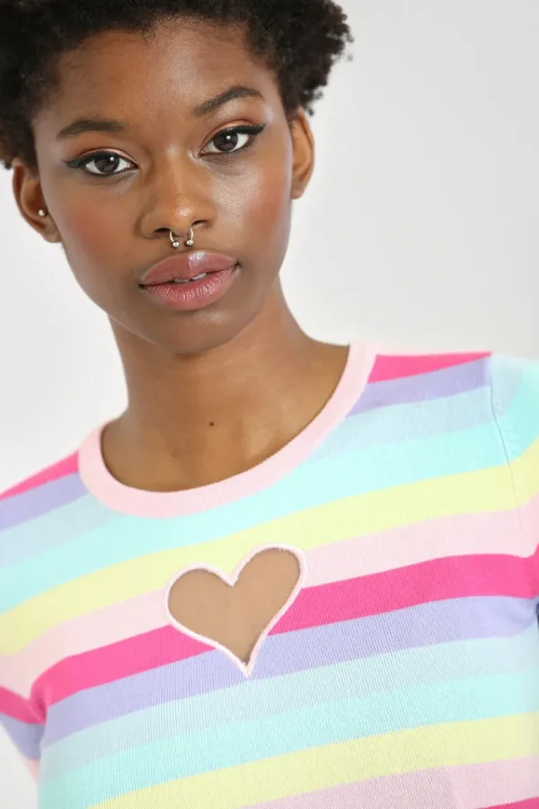 Hell Bunny Tops | Knitwear>Love Heart Top MultiColour