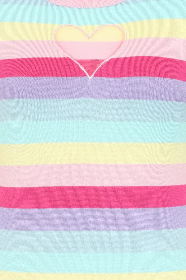 Hell Bunny Tops | Knitwear>Love Heart Top MultiColour