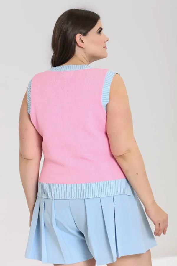 Hell Bunny Tops | Knitwear>Love Nope Vest Pink