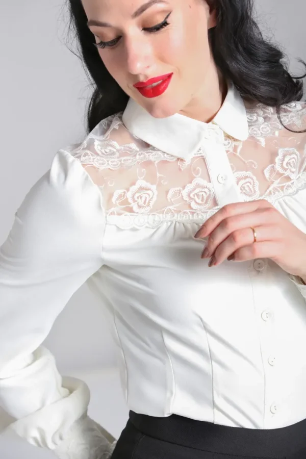 Hell Bunny Tops | Blouses>Lucille Blouse Ivory