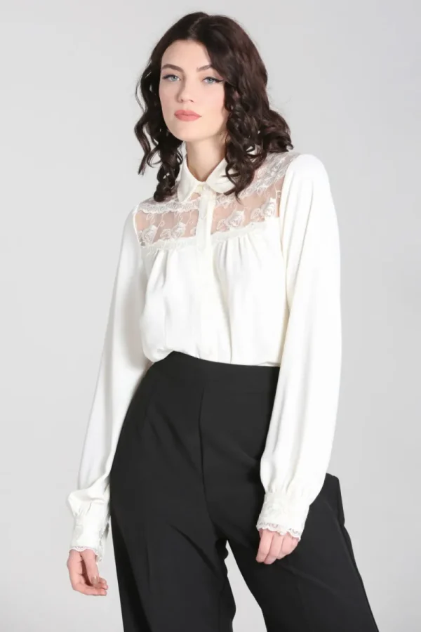 Hell Bunny Tops | Blouses>Lucille Blouse Ivory