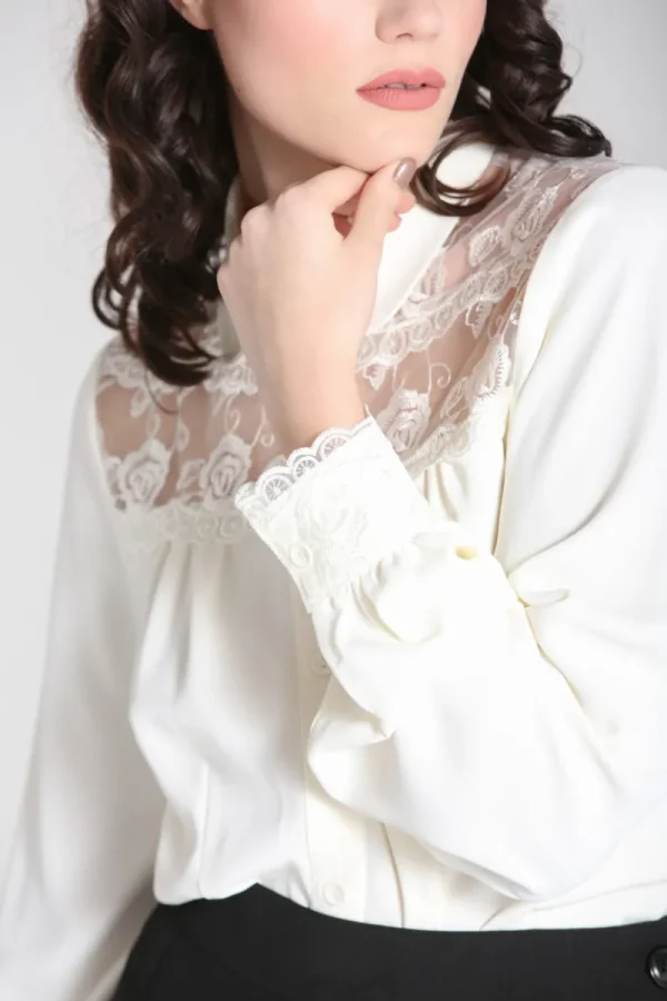 Hell Bunny Tops | Blouses>Lucille Blouse Ivory