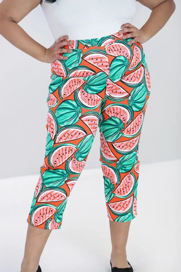 Hell Bunny Trousers & Shorts>Melonie Cigarette Trousers Orange