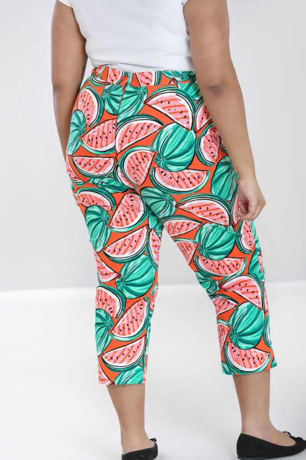 Hell Bunny Trousers & Shorts>Melonie Cigarette Trousers Orange