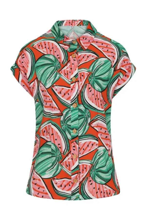 Hell Bunny Blouses | Tops>Melonie Shirt Orange