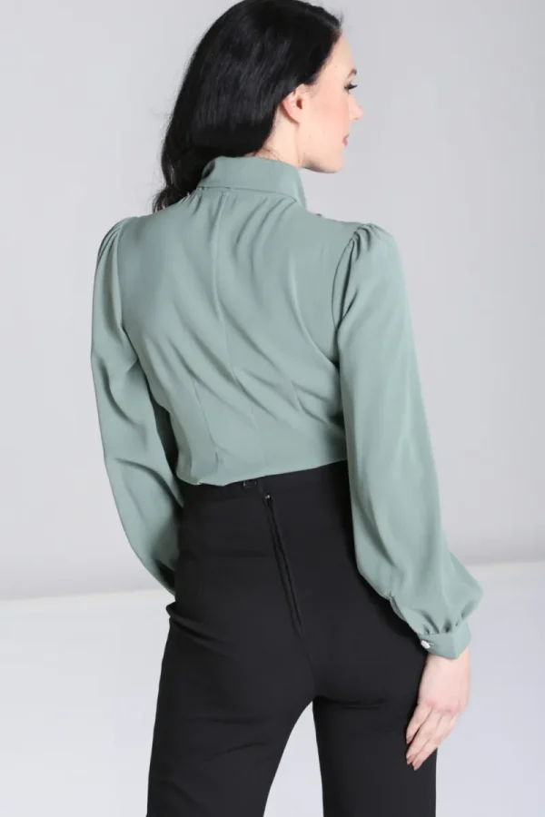 Hell Bunny Tops | Blouses>Mia Blouse Green