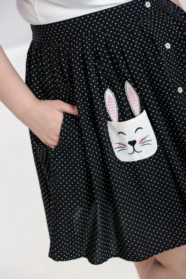 Hell Bunny Skirts>Miffy Mini Skirt Black