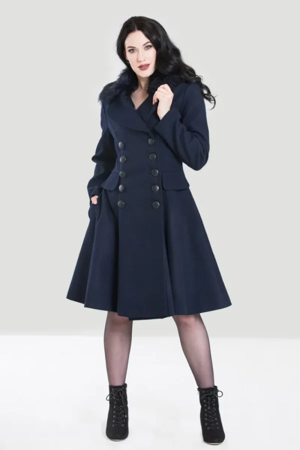 Hell Bunny Coats & Jackets>Milan Coat Navy