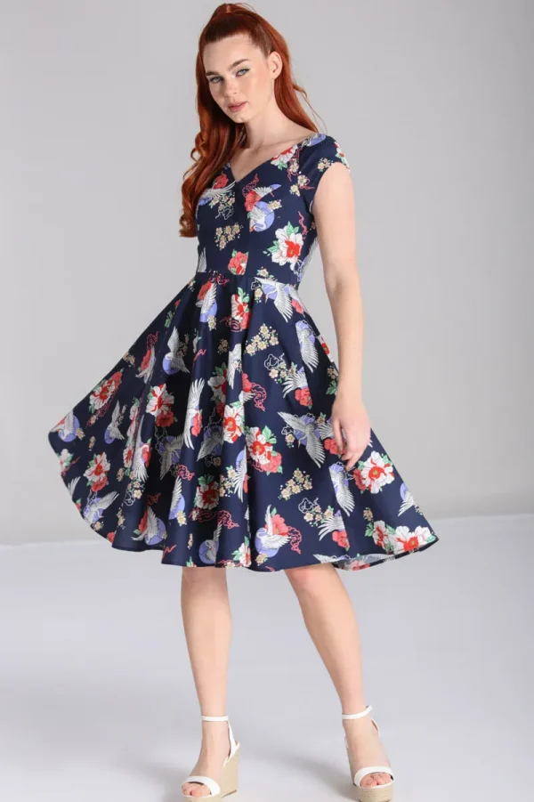 Hell Bunny Dresses | Dresses With Pockets>Misa Midi Dress Navy