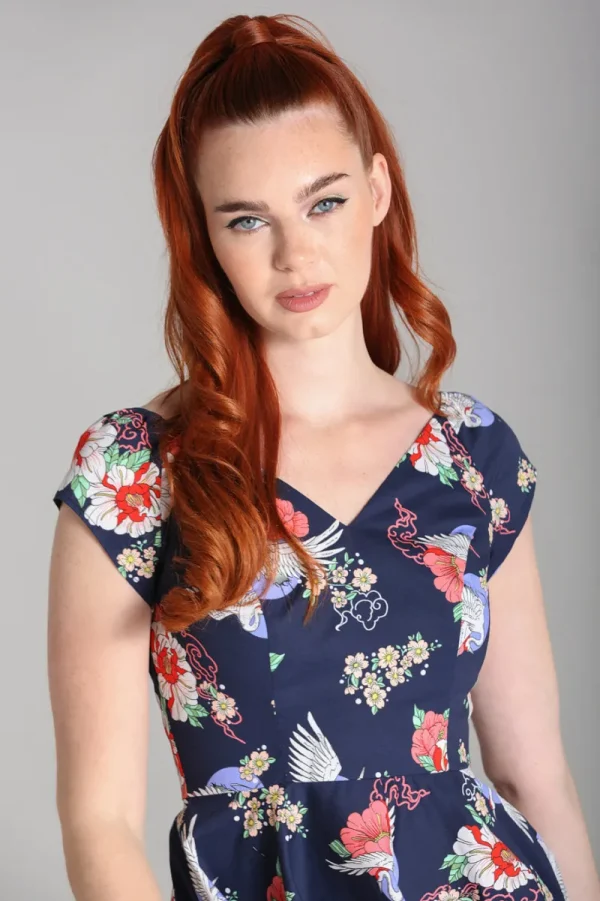 Hell Bunny Dresses | Dresses With Pockets>Misa Midi Dress Navy