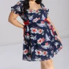 Hell Bunny Dresses>Misa Mini Dress Navy