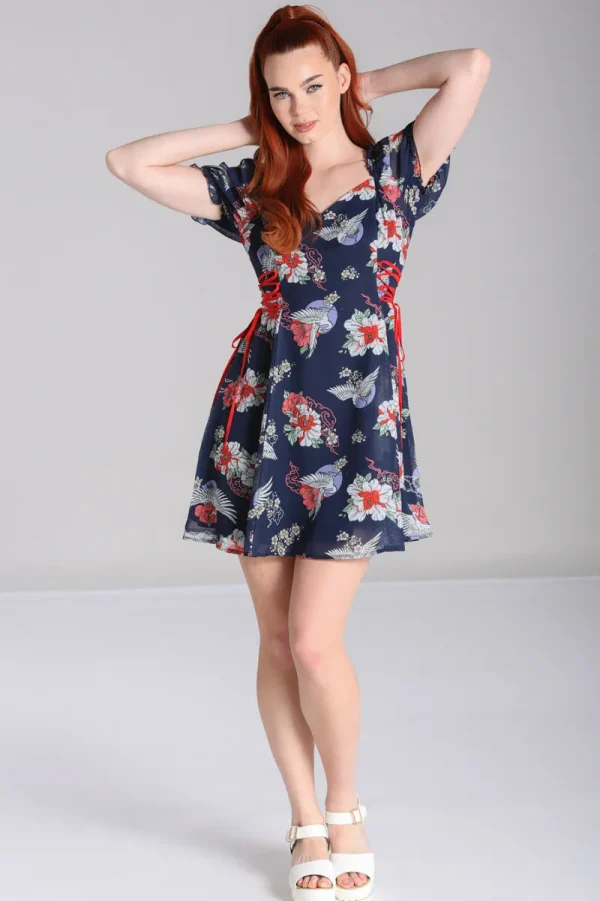 Hell Bunny Dresses>Misa Mini Dress Navy