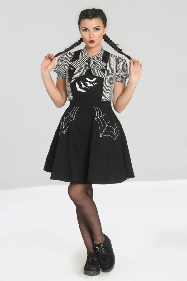 Hell Bunny Dresses | Dresses With Pockets>Miss Muffet Pinafore Dress Black