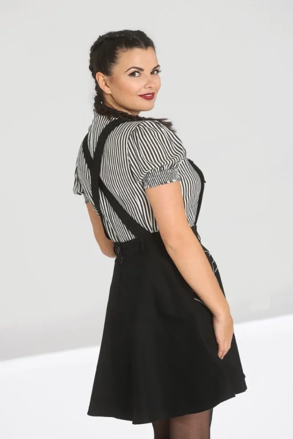 Hell Bunny Dresses | Dresses With Pockets>Miss Muffet Pinafore Dress Black