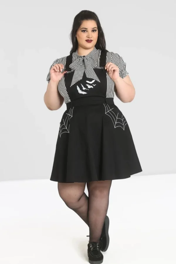 Hell Bunny Dresses | Dresses With Pockets>Miss Muffet Pinafore Dress Black