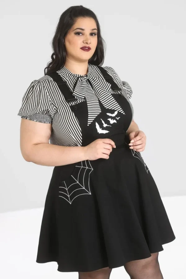 Hell Bunny Dresses | Dresses With Pockets>Miss Muffet Pinafore Dress Black