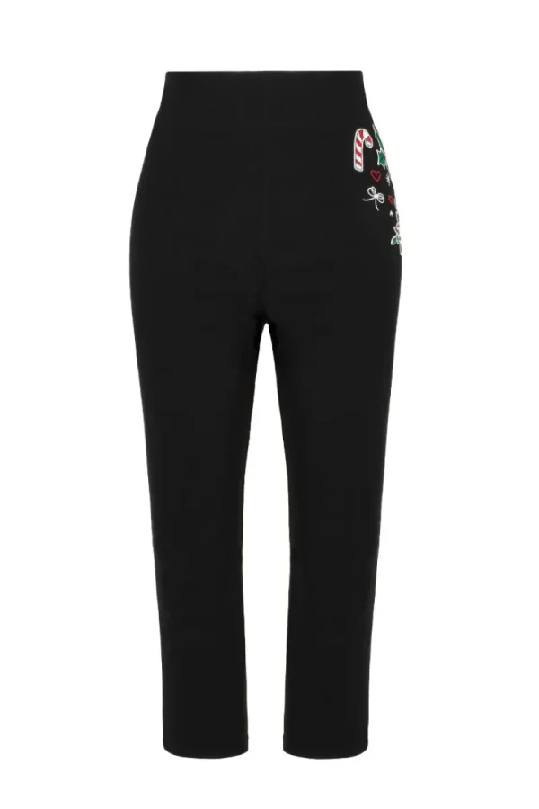 Hell Bunny Trousers & Shorts>Natalie Capris Black