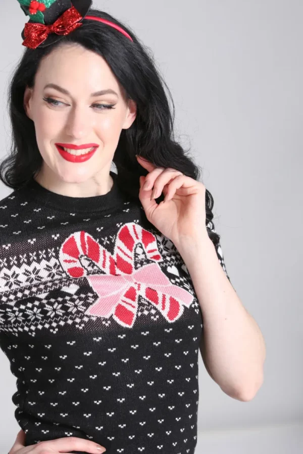 Hell Bunny Tops | Knitwear>Natalie Top Black