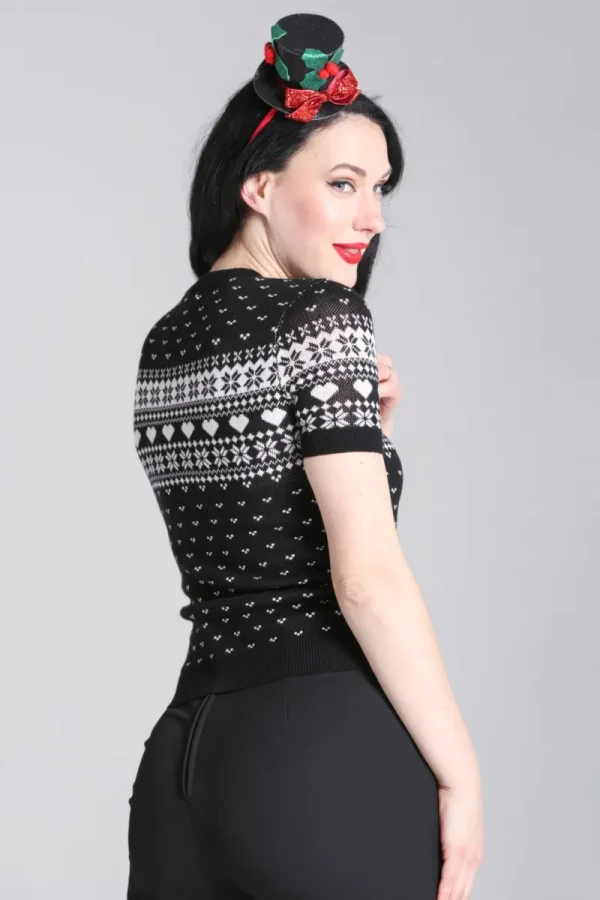 Hell Bunny Tops | Knitwear>Natalie Top Black