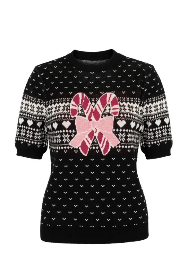 Hell Bunny Tops | Knitwear>Natalie Top Black