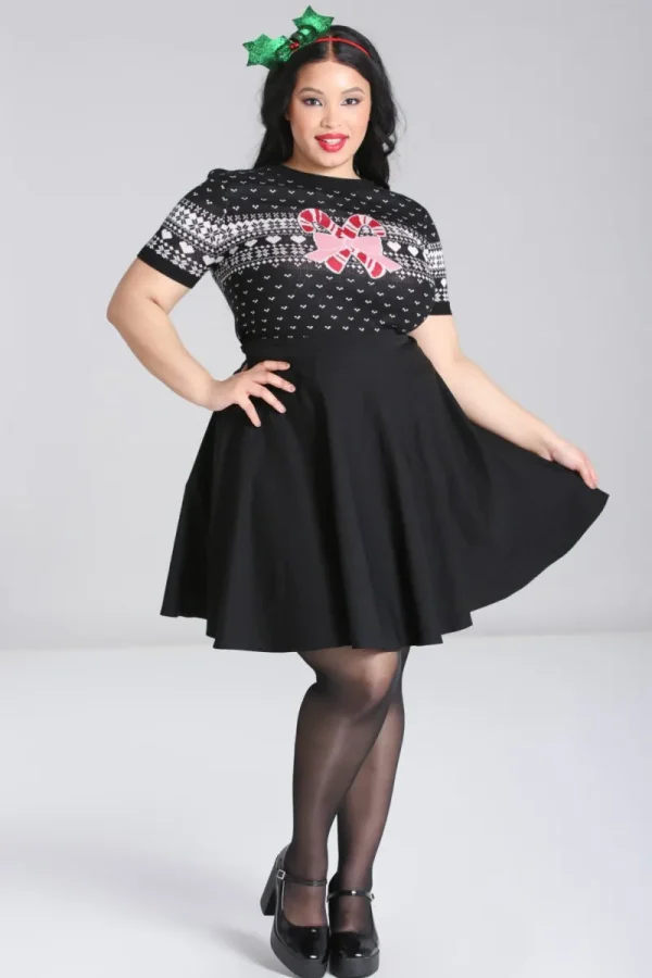 Hell Bunny Tops | Knitwear>Natalie Top Black