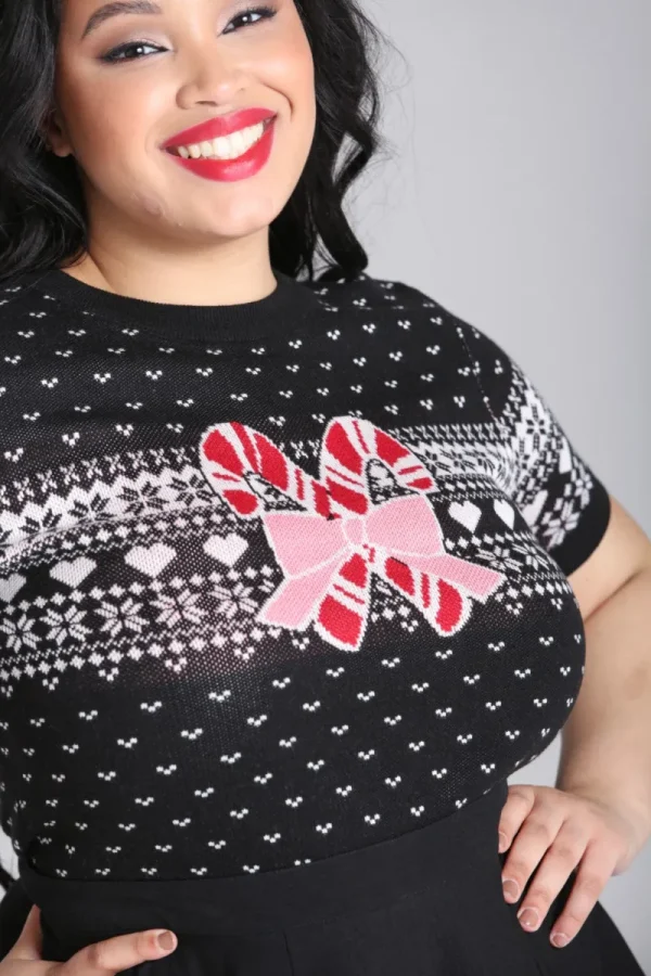 Hell Bunny Tops | Knitwear>Natalie Top Black