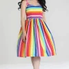 Hell Bunny Dresses>New Over The Rainbow Dress MultiColour