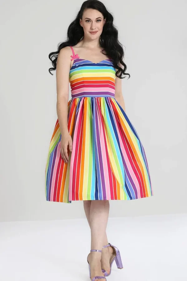 Hell Bunny Dresses>New Over The Rainbow Dress MultiColour