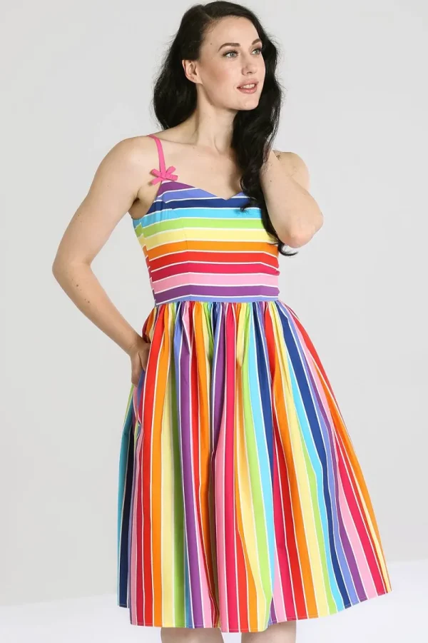 Hell Bunny Dresses>New Over The Rainbow Dress MultiColour