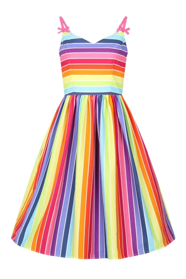 Hell Bunny Dresses>New Over The Rainbow Dress MultiColour