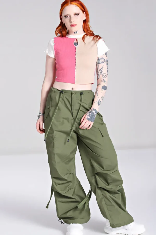 Hell Bunny Trousers & Shorts>Nickel Trousers Green