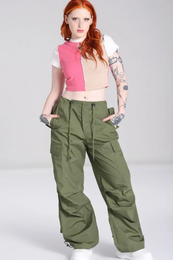 Hell Bunny Trousers & Shorts>Nickel Trousers Green