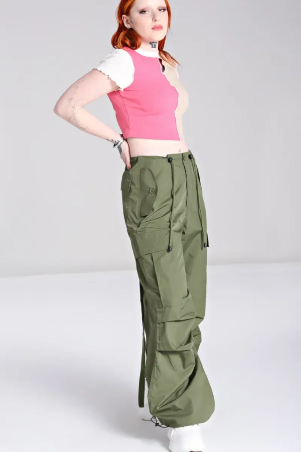 Hell Bunny Trousers & Shorts>Nickel Trousers Green