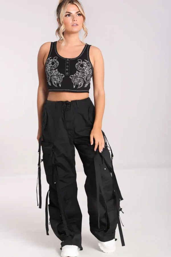 Hell Bunny Trousers & Shorts>Octopus Trousers Black