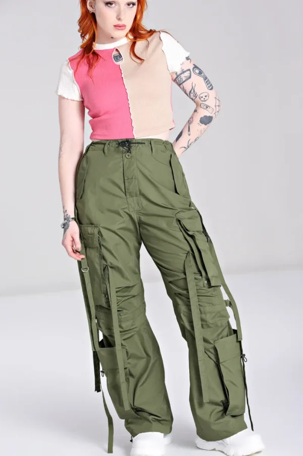 Hell Bunny Trousers & Shorts>Octopus Trousers Green