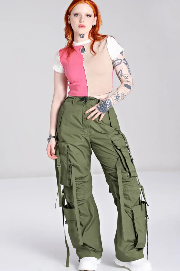 Hell Bunny Trousers & Shorts>Octopus Trousers Green