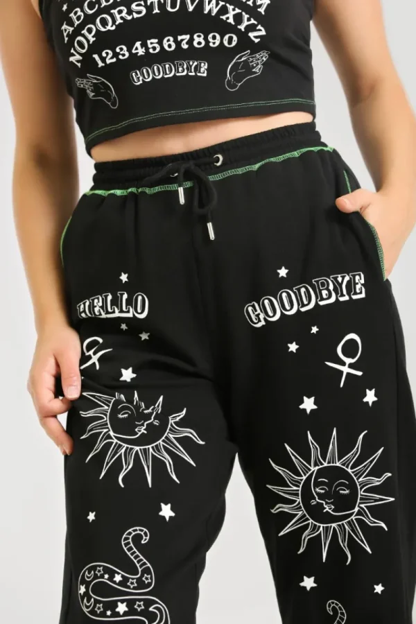 Hell Bunny Trousers & Shorts | Trousers & Shorts>Ouija Joggers Black