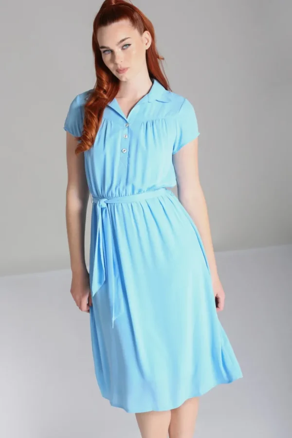 Hell Bunny Dresses>Pearl Dress Blue